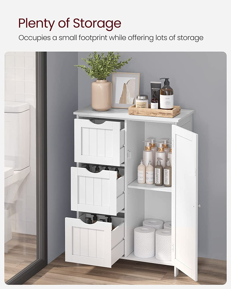 Vasagle Maisie Bathroom Floor Freestanding Storage Cabinet - White