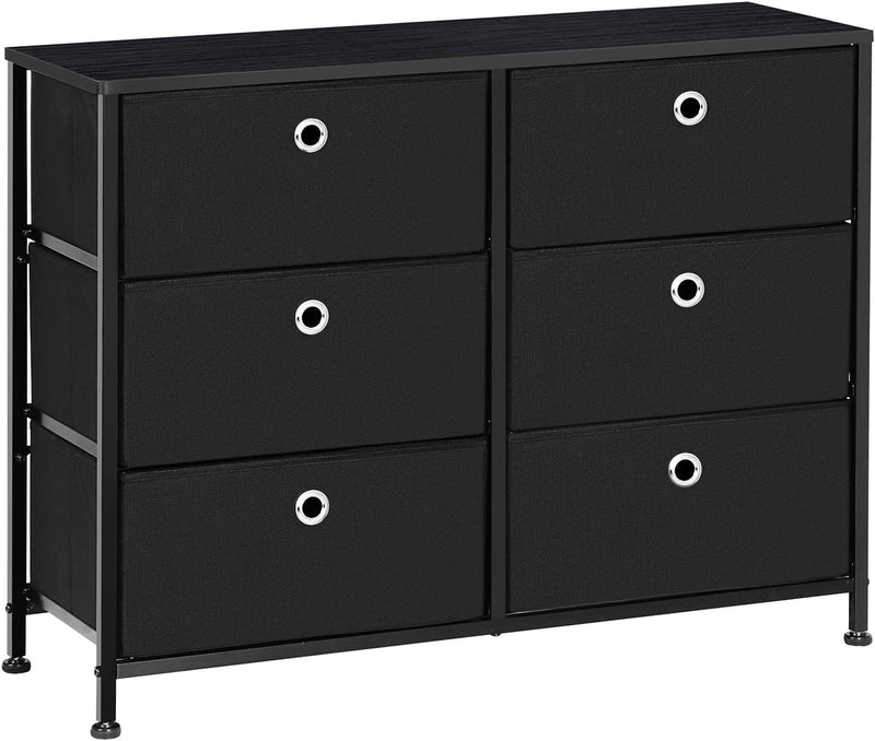 Elio Chest of 6 Drawers - Black