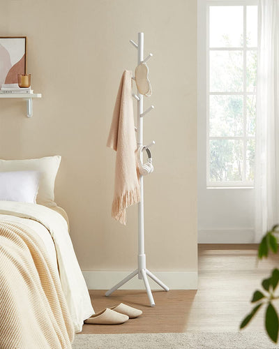 Vasagle Free Standing Solid Wood Coat Rack - White