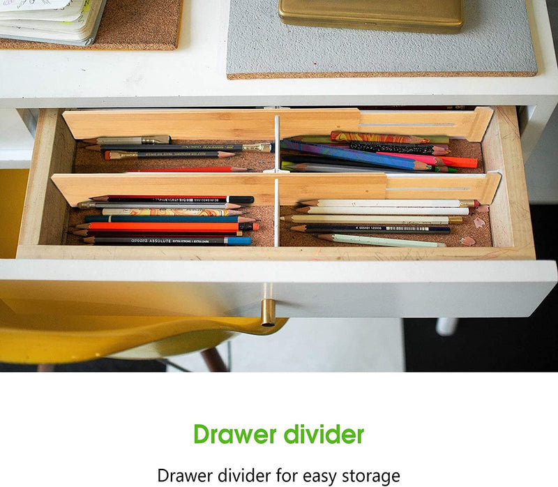 Expandable Adjustable Bamboo Drawer Dividers Large (Set of 4)