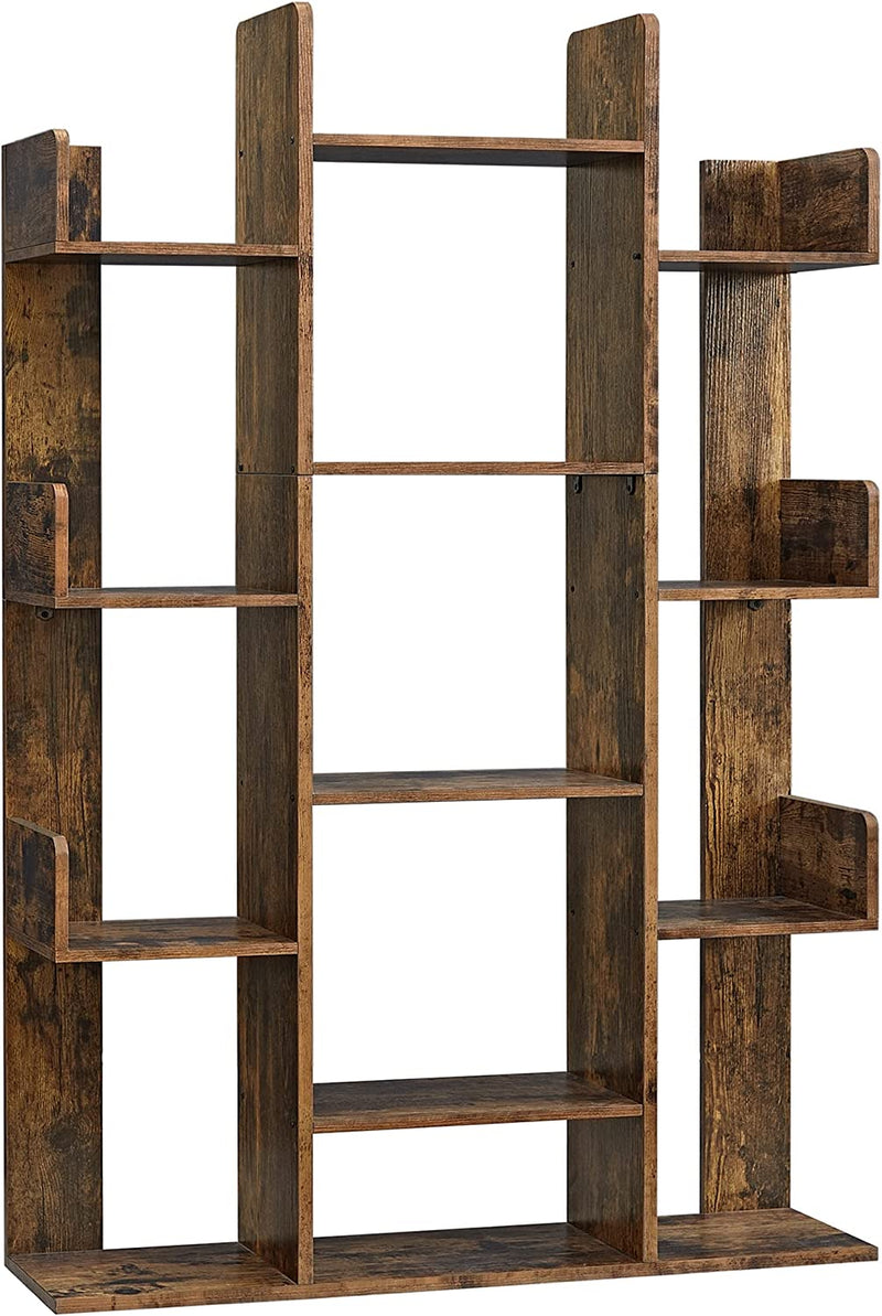 Vasagle Tree Shaped Bookshelf With 13 Storage Shelves - Brown