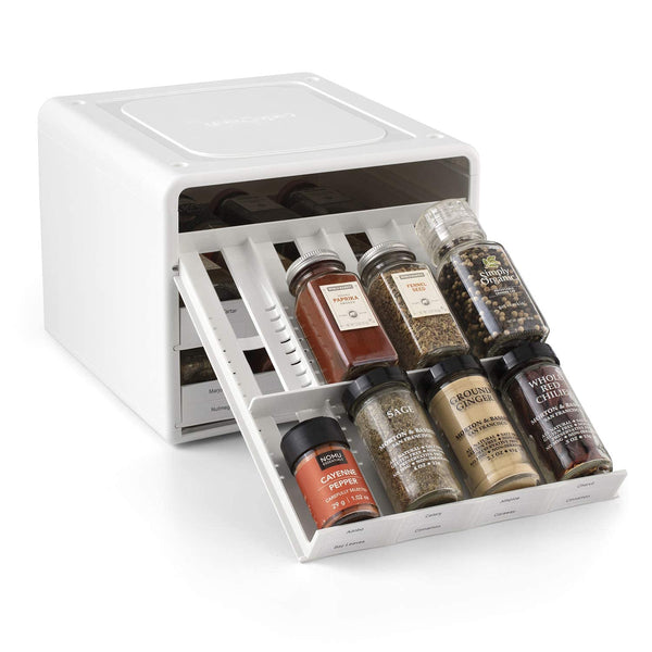 YouCopia Adjustable Spice Bottle Organiser Storage - White