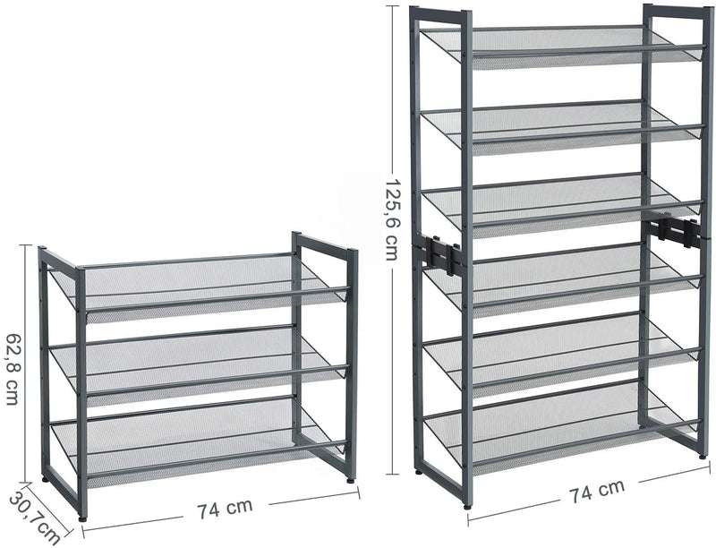 3 Tier Metal Adjustable Shoe Rack