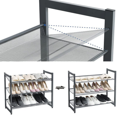 3 Tier Metal Adjustable Shoe Rack