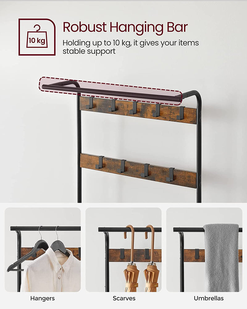 Vasagle Cambrie Hallway Storage Coat Rack - Brown & Black