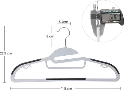 Plastic Coat Hangers Grey (Set of 50)