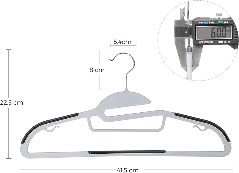 Plastic Coat Hangers Grey (Set of 50)