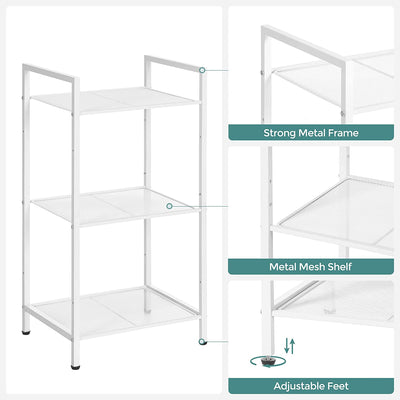 3-Tier Extendable Plant Stand Storage Rack - White