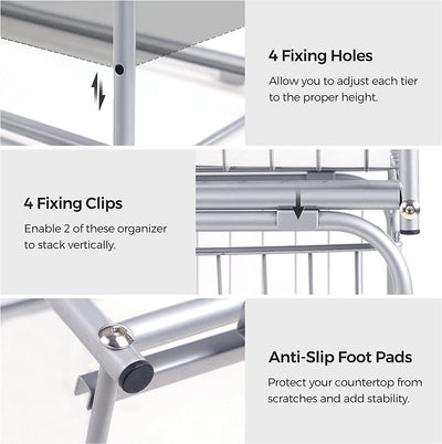 Pull-Out 2-Tier Sliding Cabinet Organiser