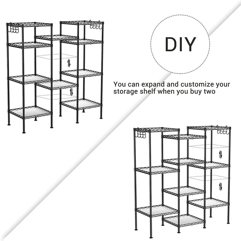 Powder Coated Steel Modular Storage Rack- Black