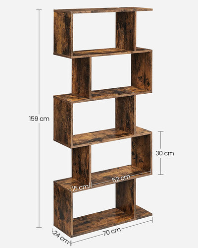 Vasagle Freestanding Storage Bookshelf - Brown