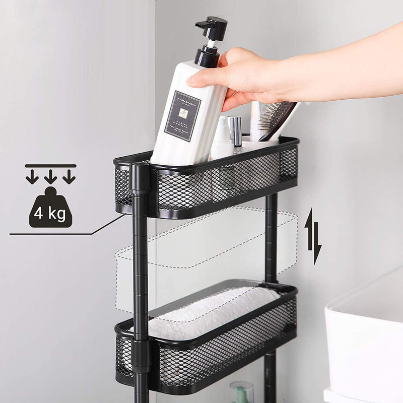 4-Tier Slim Space Saving Steel Trolley