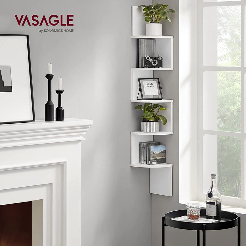 Vasagle 5-tier Floating Wall Book Shelf - White