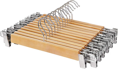 Solid Wood Pant Skirt Hangers (Set of 12)