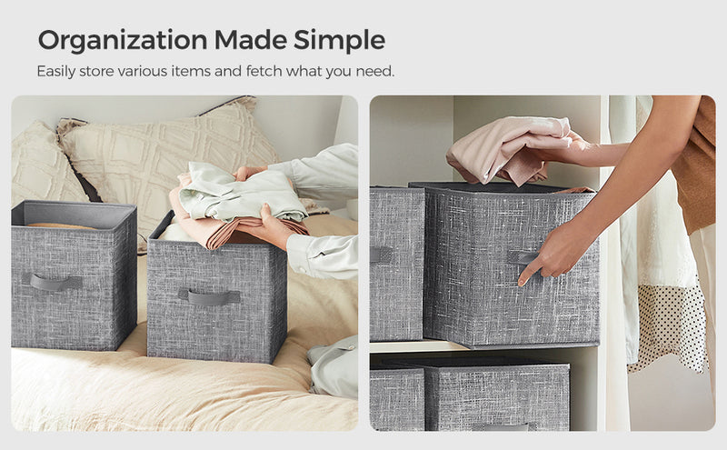 Foldable Fabric Storage Cubes (Set of 6)