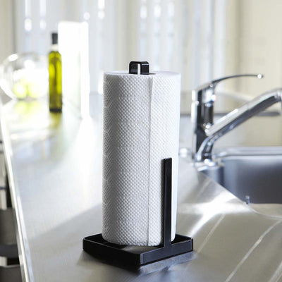 Kitchen Paper Towel Holder With Base - Black
