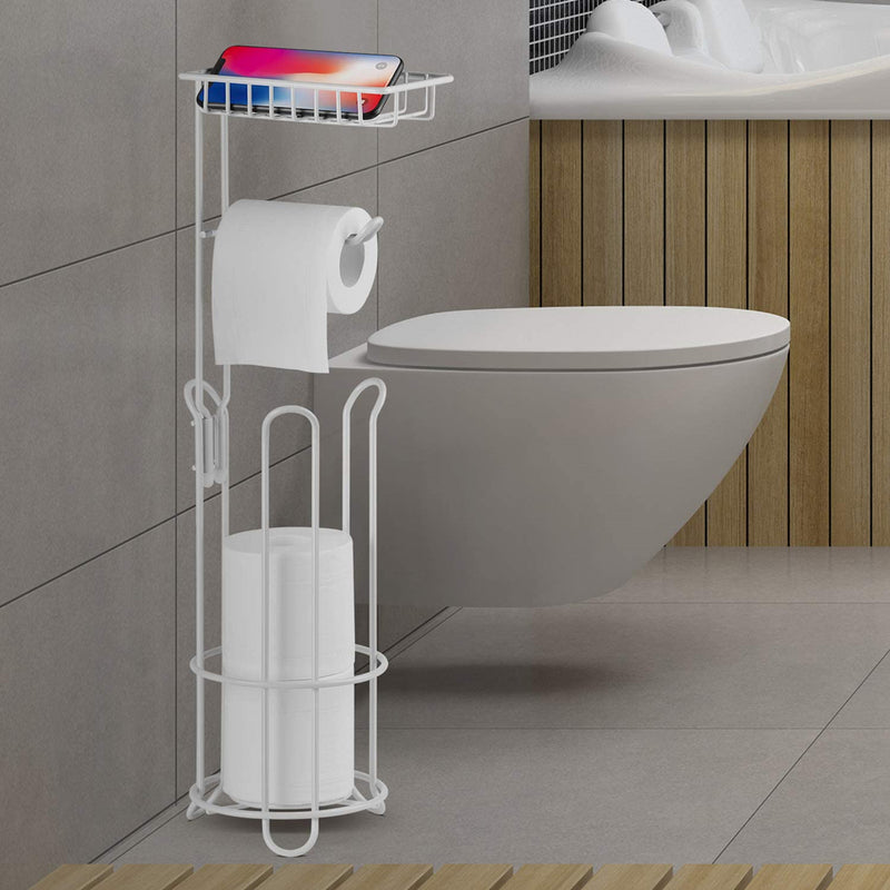 Bathroom Toilet Tissue Holder Stand - White