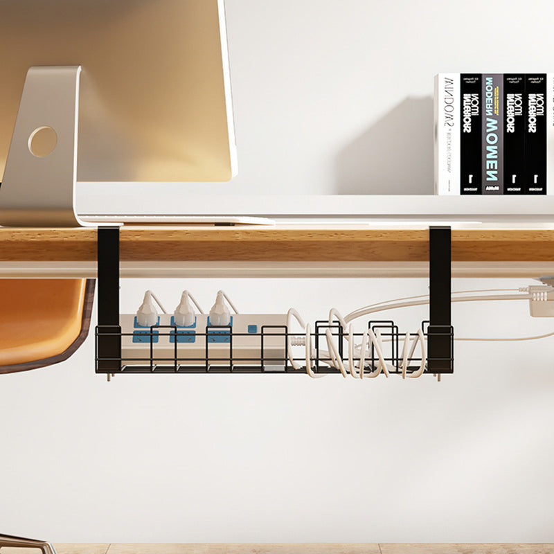 Office Desk Cable Management Tray - Black