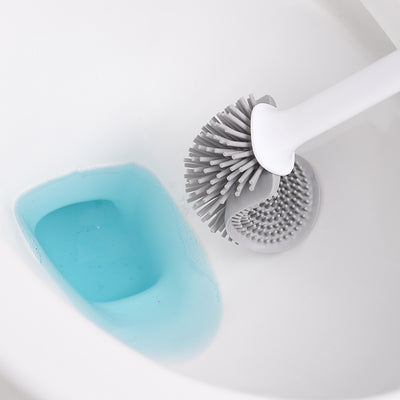 Silicone Toilet Brushes and Holder Set - White