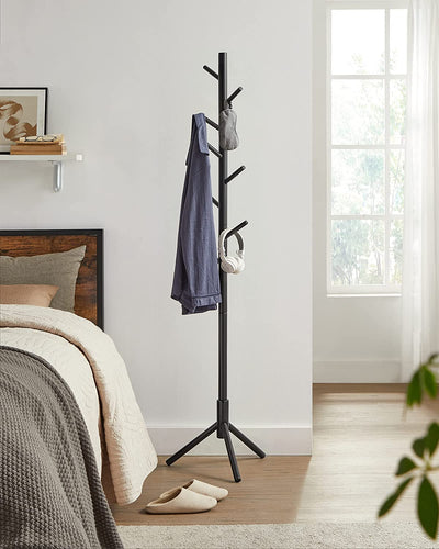 Vasagle Free Standing Solid Wood Coat Rack - Black