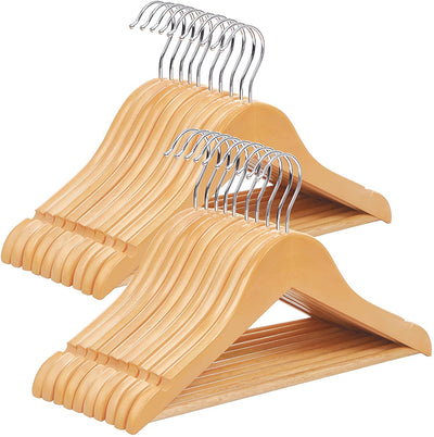 Kids Baby Wooden Coat Hangers Natural (Set of 20)