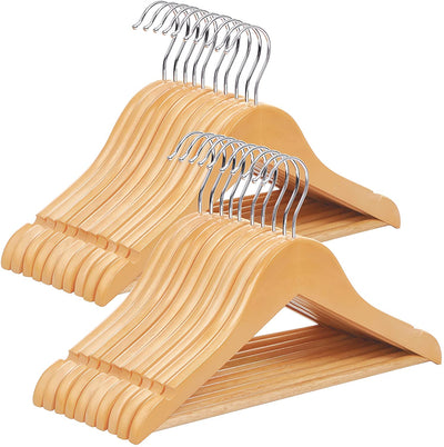Kids Wooden Coat Hangers Natural (Set of 20)