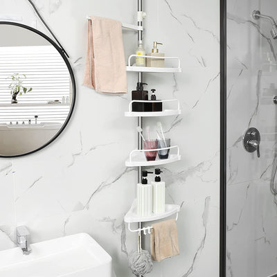 Bathroom Shower Corner Shelf Adjustable Caddy With Chrome Finish