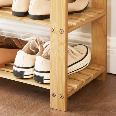 3 Tier Bamboo Shoe Storage Rack - Natural