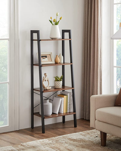 Vasagle Mariah 4 Tier Ladder Bookshelf  - Hazelnut Brown