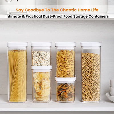 Food Storage Container Set Plastic Airtight Jar (Set of 6)
