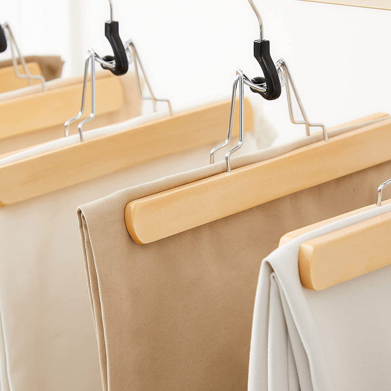 Wooden Non-Slip Pant Hangers (Set of 12)