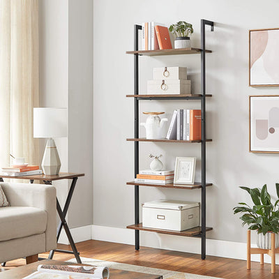 Vasagle 5-Tier Bookshelf Ladder Shelf - Brown