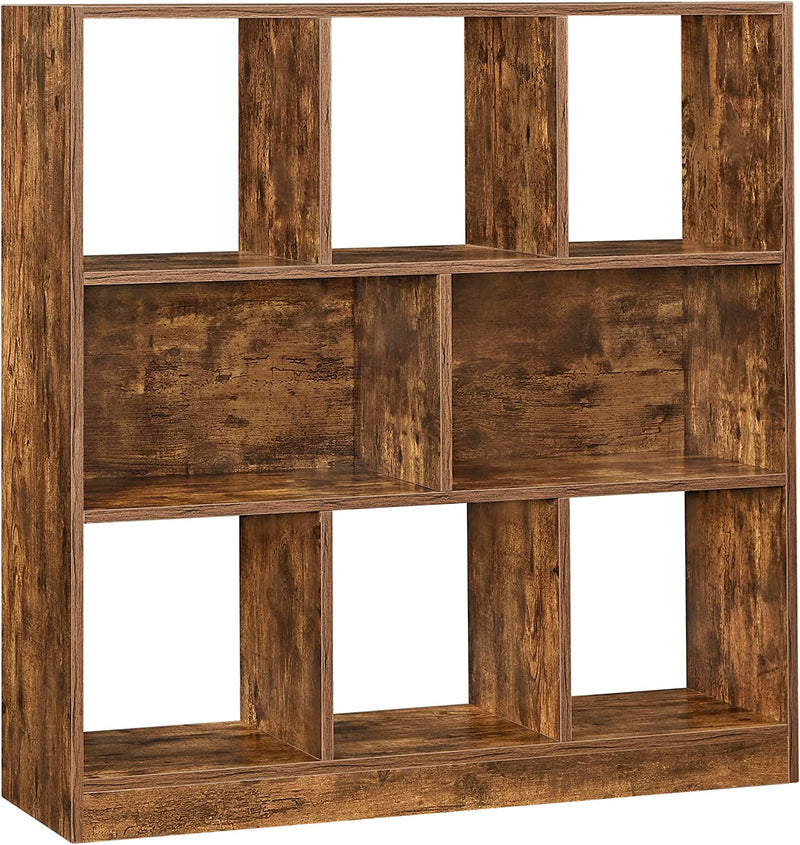 Vasagle Wooden Bookcase 8 Cube Cubby - Brown