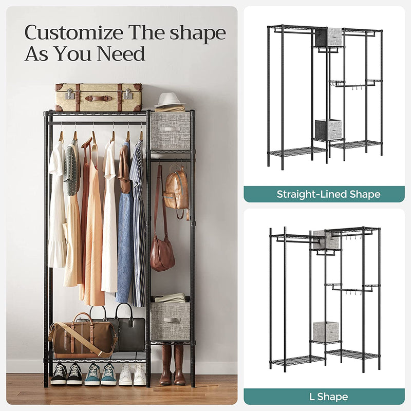 Heavy Duty Wardrobe Garment Rack for Hanging Clothes