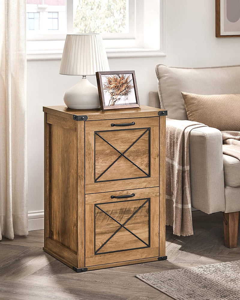 Vasagle Karla Office Filing Cabinet  - Rustic Walnut