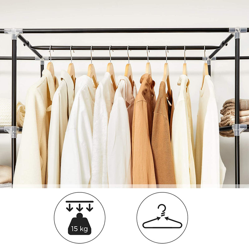Portable Wardrobe Clothes Storage Organizer (Grey)