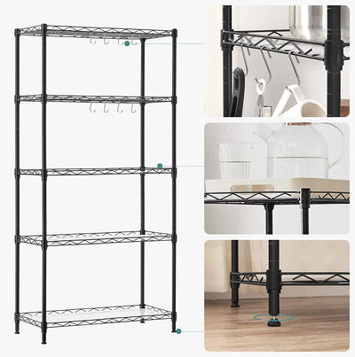 5 Tier Large Metal Storage Rack Shelf