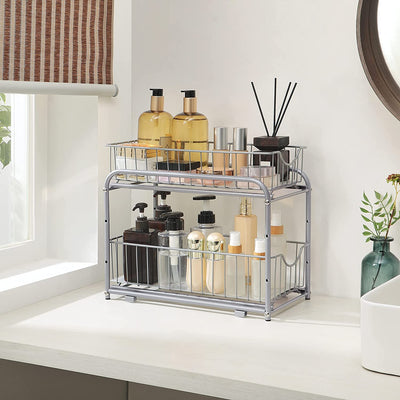 Pull-Out 2-Tier Sliding Cabinet Organiser