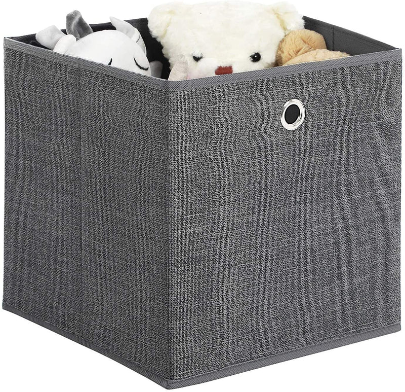 Fabric Foldable Storage Boxes Grey (Set of 6)