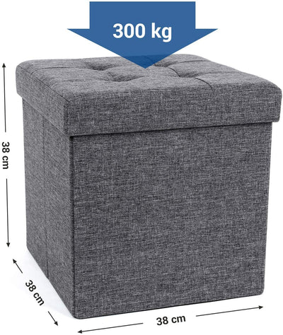 Storage Ottoman Bench Seat Fabric Small - Grey
