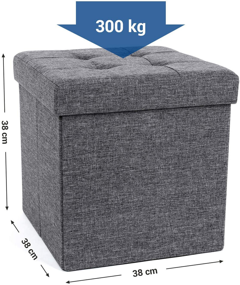 Storage Ottoman Bench Seat Fabric Small - Grey