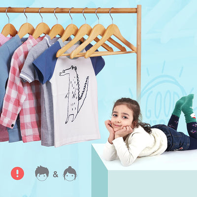 Kids Wooden Coat Hangers Natural (Set of 20)