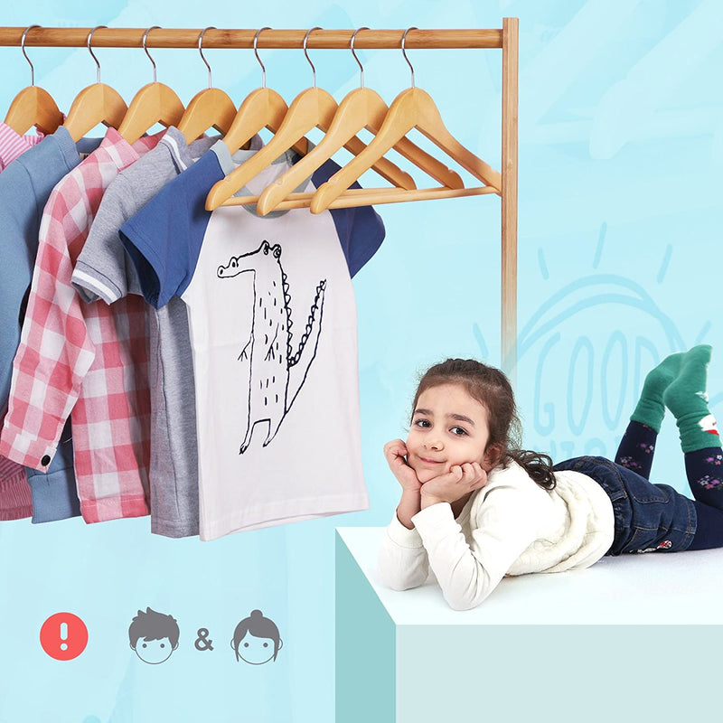 Kids Wooden Coat Hangers Natural (Set of 20)