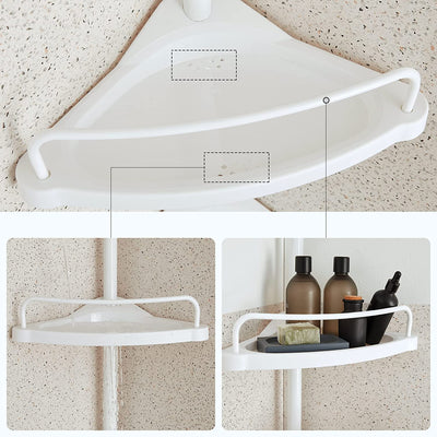 Expandable Bathroom Caddy Corner Shelf Rack  (White)