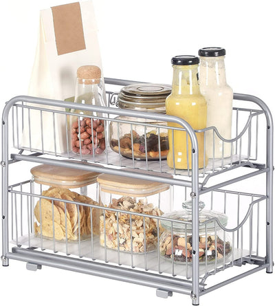 Pull-Out 2-Tier Sliding Cabinet Organiser