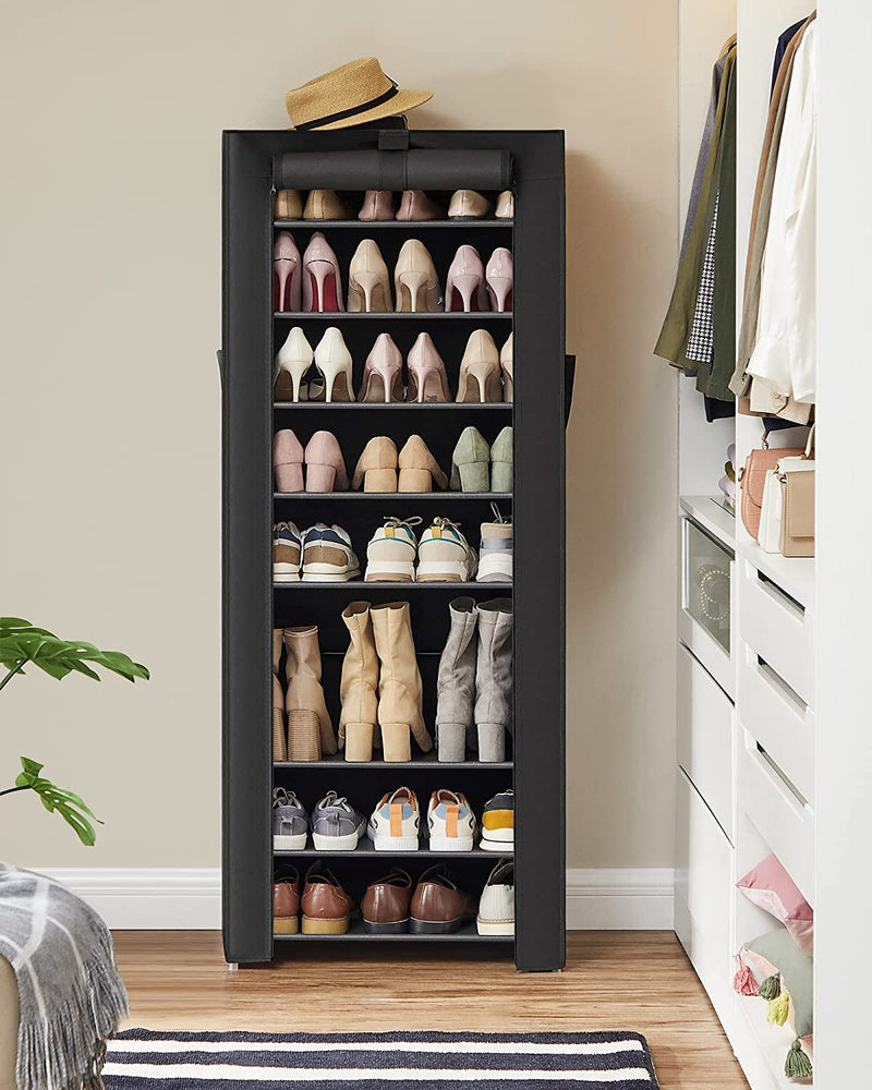 10-Tier Shoe Organiser Rack Black