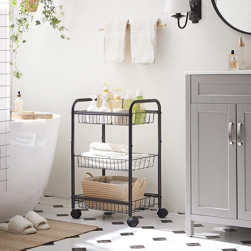 3-Tier Kitchen Trolley with Baskets