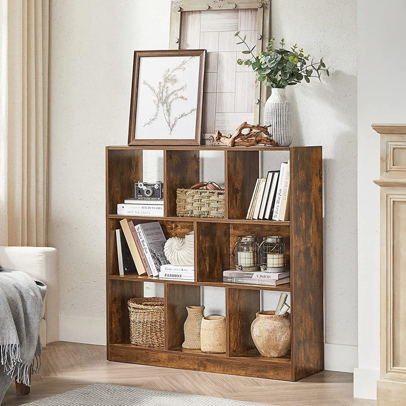 Vasagle Wooden Bookcase 8 Cube Cubby - Brown