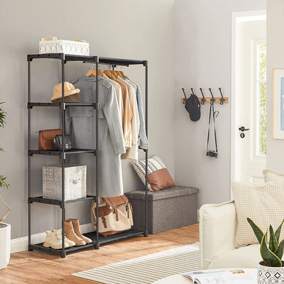 Freestanding 5 Shelves Portable Wardrobe