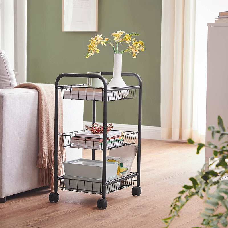 3-Tier Kitchen Trolley with Baskets